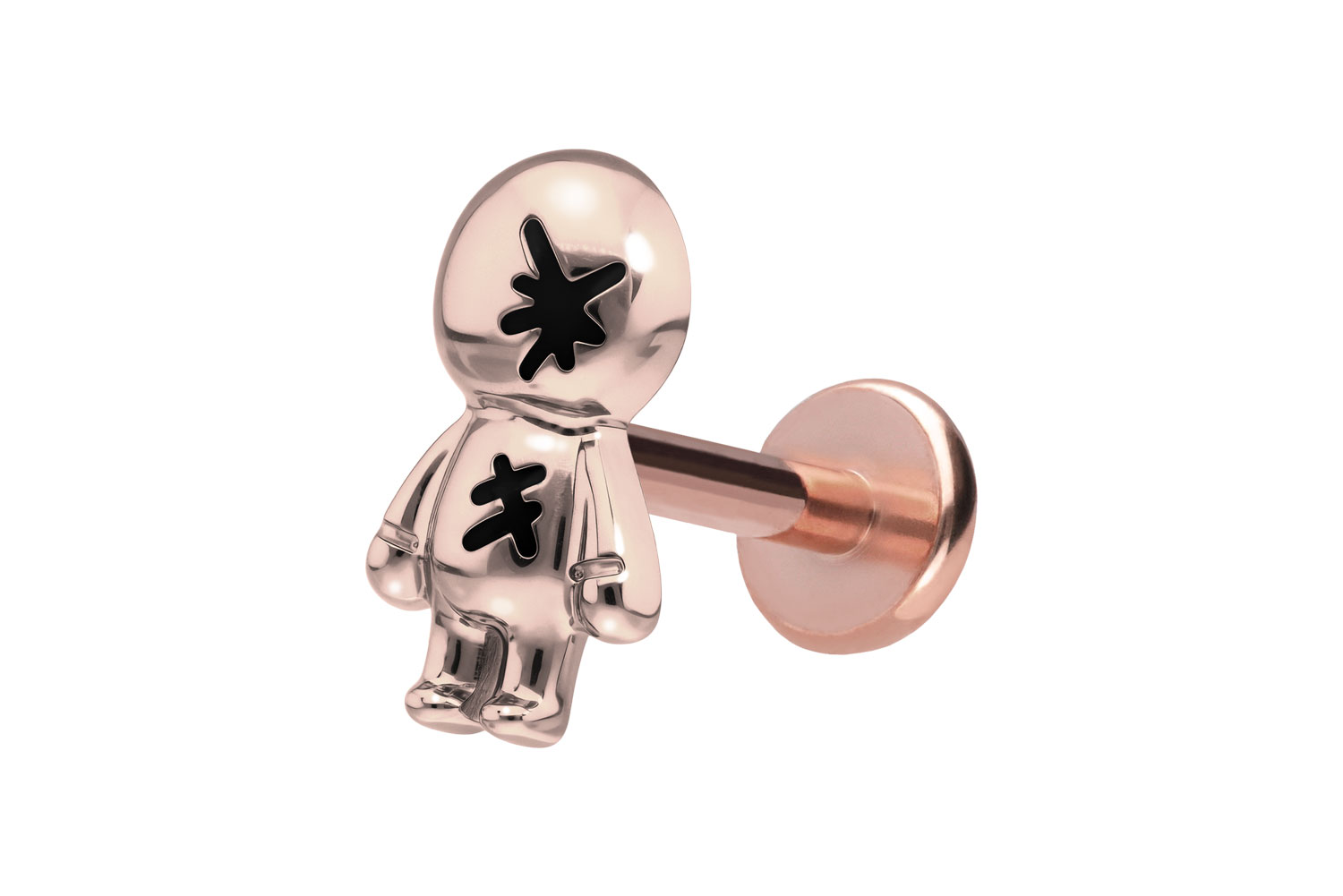 Titan Labret Piercing mit Push Fit PUPPE